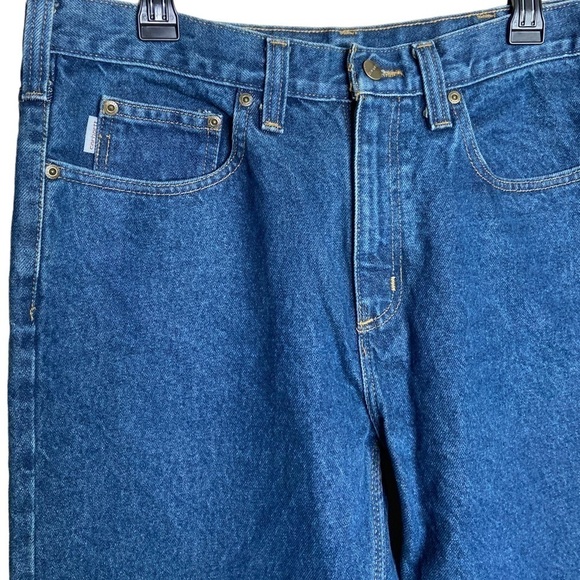 Men! Carhartt Relaxed Fit Jeans Medium Wash size 34 - Picture 5 of 9